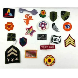20 PC Assorted Sewing Applique Patches Iron on Sew On NEW Mixed Vintage